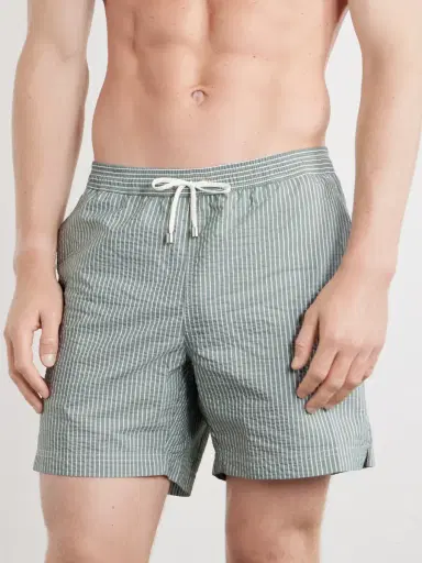 Sunspel Straight-Leg Striped Swim Shorts - Men | Thumbnail 2 Sunspel Straight-Leg Striped Swim Shorts - Men | Thumbnail 2