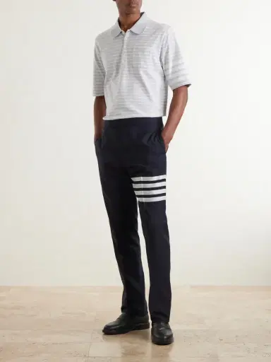 Thom Browne Striped Cotton-Jersey Polo Shirt - Men | Thumbnail 2 Thom Browne Striped Cotton-Jersey Polo Shirt - Men | Thumbnail 2