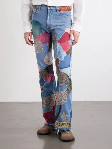 KAPITAL Rat Flared Patchwork Frayed Jeans - Men | Thumbnail 3 KAPITAL Rat Flared Patchwork Frayed Jeans - Men | Thumbnail 3