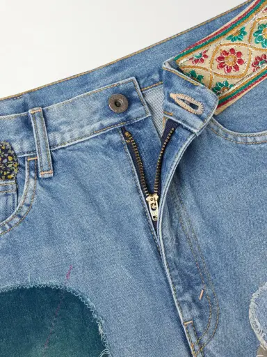 KAPITAL Rat Flared Patchwork Frayed Jeans - Men | Thumbnail 6 KAPITAL Rat Flared Patchwork Frayed Jeans - Men | Thumbnail 6