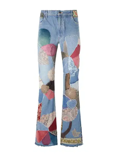 KAPITAL Rat Flared Patchwork Frayed Jeans - Men | Thumbnail 1 KAPITAL Rat Flared Patchwork Frayed Jeans - Men | Thumbnail 1