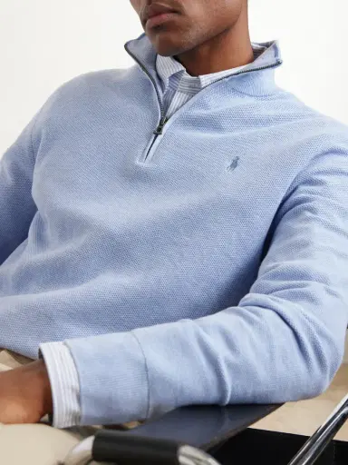 Polo Ralph Lauren Logo-Embroidered Cotton Half-Zip Sweater - Men | Thumbnail 5 Polo Ralph Lauren Logo-Embroidered Cotton Half-Zip Sweater - Men | Thumbnail 5