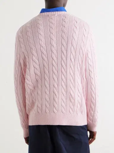 Polo Ralph Lauren Logo-Embroidered Cable-Knit Cotton Sweater - Men | Thumbnail 4 Polo Ralph Lauren Logo-Embroidered Cable-Knit Cotton Sweater - Men | Thumbnail 4