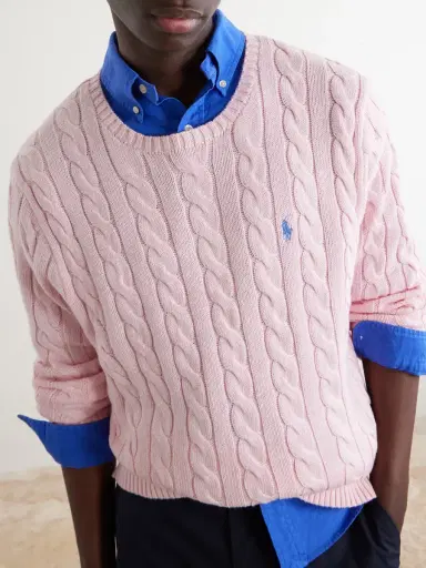 Polo Ralph Lauren Logo-Embroidered Cable-Knit Cotton Sweater - Men | Thumbnail 5 Polo Ralph Lauren Logo-Embroidered Cable-Knit Cotton Sweater - Men | Thumbnail 5
