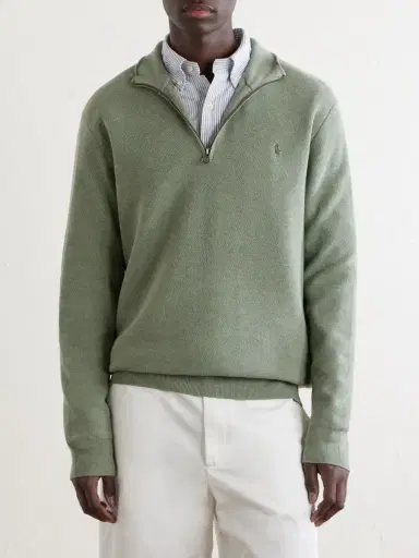 Polo Ralph Lauren Logo-Embroidered Cotton Half-Zip Sweater - Men | Thumbnail 3 Polo Ralph Lauren Logo-Embroidered Cotton Half-Zip Sweater - Men | Thumbnail 3