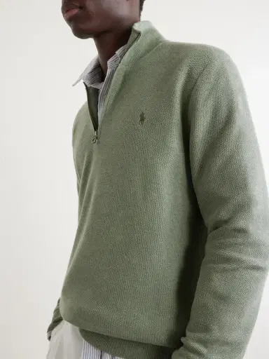 Polo Ralph Lauren Logo-Embroidered Cotton Half-Zip Sweater - Men | Thumbnail 5 Polo Ralph Lauren Logo-Embroidered Cotton Half-Zip Sweater - Men | Thumbnail 5