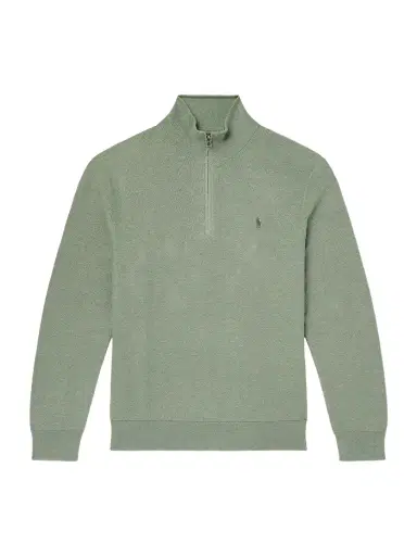 Polo Ralph Lauren Logo-Embroidered Cotton Half-Zip Sweater - Men | Thumbnail 1 Polo Ralph Lauren Logo-Embroidered Cotton Half-Zip Sweater - Men | Thumbnail 1