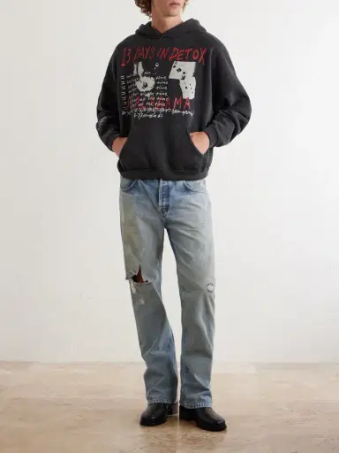 Enfants Riches Déprimés 13 Days In Detox Printed Cotton-Jersey Hoodie - Men | Thumbnail 2 Enfants Riches Déprimés 13 Days In Detox Printed Cotton-Jersey Hoodie - Men | Thumbnail 2