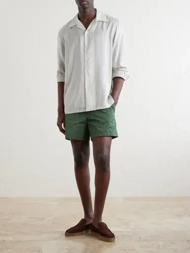 Zegna Striped Camp-Collar Silk Shirt - Men | Thumbnail 2 Zegna Striped Camp-Collar Silk Shirt - Men | Thumbnail 2