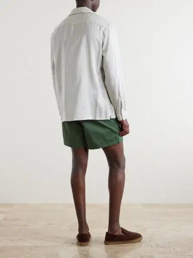 Zegna Striped Camp-Collar Silk Shirt - Men | Thumbnail 4 Zegna Striped Camp-Collar Silk Shirt - Men | Thumbnail 4