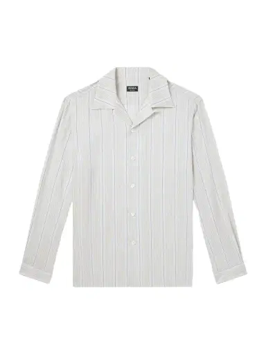 Zegna Striped Camp-Collar Silk Shirt - Men | Thumbnail 1 Zegna Striped Camp-Collar Silk Shirt - Men | Thumbnail 1