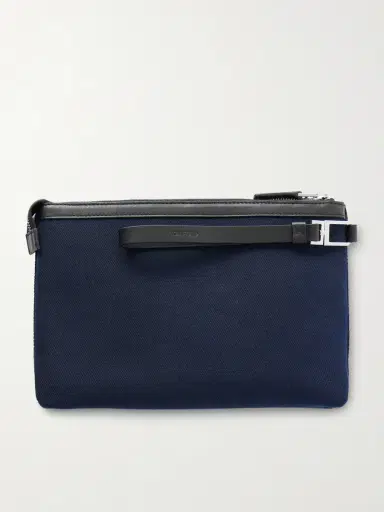 Tom Ford Leather-Trimmed Canvas Pouch - Men | Thumbnail 4 Tom Ford Leather-Trimmed Canvas Pouch - Men | Thumbnail 4