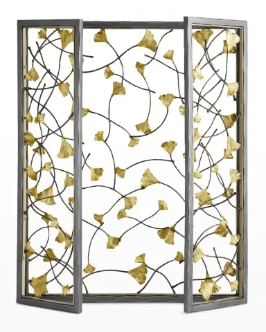 Michael Aram Golden Ginkgo Firescreen | Thumbnail 2 Michael Aram Golden Ginkgo Firescreen | Thumbnail 2
