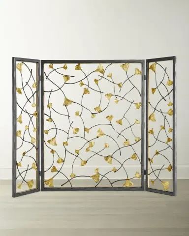 Michael Aram Golden Ginkgo Firescreen | Thumbnail 5 Michael Aram Golden Ginkgo Firescreen | Thumbnail 5