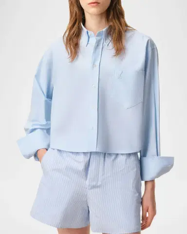AMI PARIS Oversized Cropped Button-Down Shirt | Thumbnail 3 AMI PARIS Oversized Cropped Button-Down Shirt | Thumbnail 3