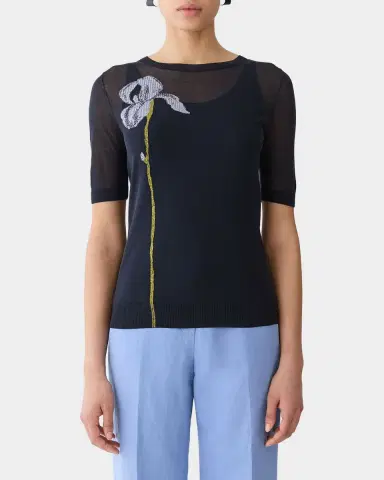 Lafayette 148 New York Floral Intarsia-Knit Sweater | Thumbnail 3 Lafayette 148 New York Floral Intarsia-Knit Sweater | Thumbnail 3