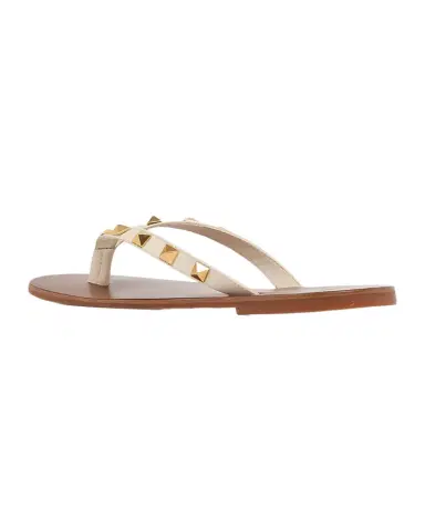 Valentino Garavani Rockstud Leather Flat Thong Sandals | Thumbnail 1 Valentino Garavani Rockstud Leather Flat Thong Sandals | Thumbnail 1