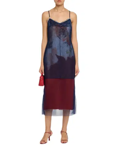 Jason Wu Collection Shadow Floral Layered Midi Dress | Thumbnail 1 Jason Wu Collection Shadow Floral Layered Midi Dress | Thumbnail 1