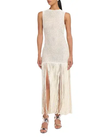 Alaïa Fringed Open-Knit Maxi Dress | Thumbnail 1 Alaïa Fringed Open-Knit Maxi Dress | Thumbnail 1