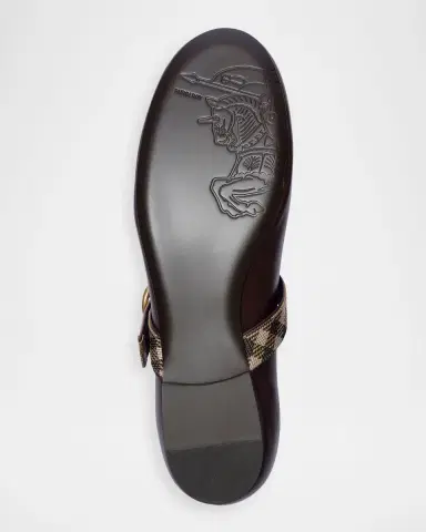 Burberry Robin Leather Check Mary Jane Ballerina Flats | Thumbnail 4 Burberry Robin Leather Check Mary Jane Ballerina Flats | Thumbnail 4