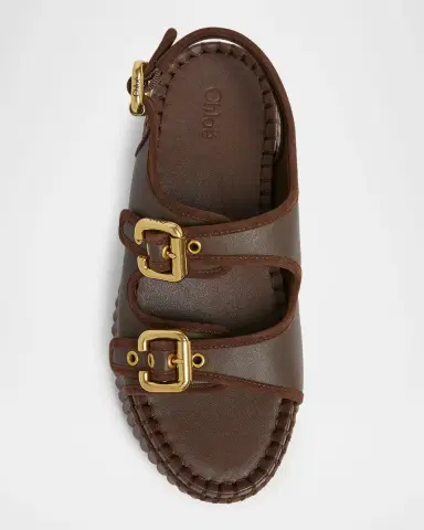 Chloé 50mm Nama Leather Wedge Sandals | Thumbnail 3 Chloé 50mm Nama Leather Wedge Sandals | Thumbnail 3