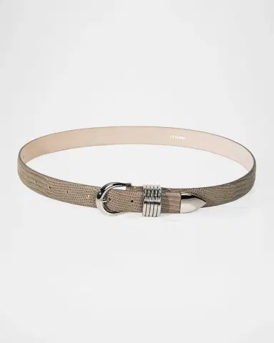 Déhanche Hollyhock Lizard-Embossed Leather Belt | Thumbnail 3 Déhanche Hollyhock Lizard-Embossed Leather Belt | Thumbnail 3