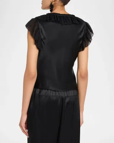 Ulla Johnson Ilyana Silk Ruffle Blouse | Thumbnail 2 Ulla Johnson Ilyana Silk Ruffle Blouse | Thumbnail 2