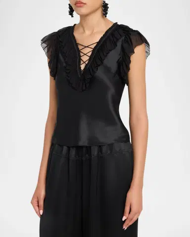 Ulla Johnson Ilyana Silk Ruffle Blouse | Thumbnail 3 Ulla Johnson Ilyana Silk Ruffle Blouse | Thumbnail 3
