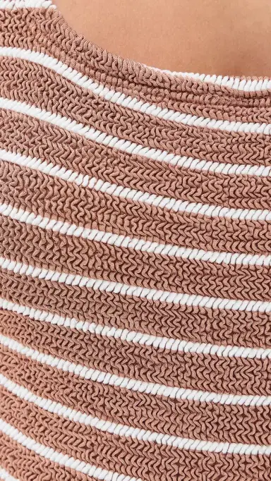 Hunza G Square Neck One Piece Metallic Cocoa/White Stripe One Size | Thumbnail 6 Hunza G Square Neck One Piece Metallic Cocoa/White Stripe One Size | Thumbnail 6