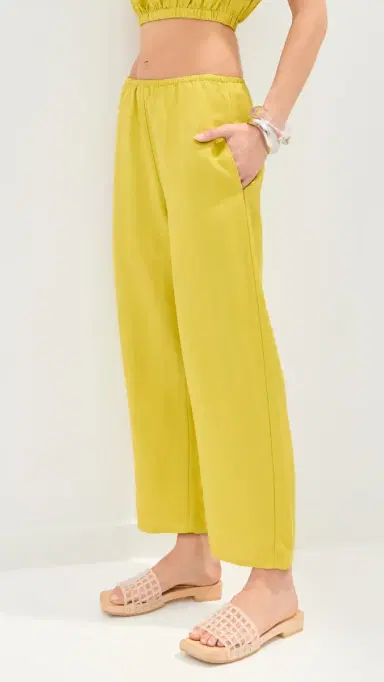 LE BOP Kelsey Cropped id Rise Pants Warm Olive | Thumbnail 4 LE BOP Kelsey Cropped id Rise Pants Warm Olive | Thumbnail 4