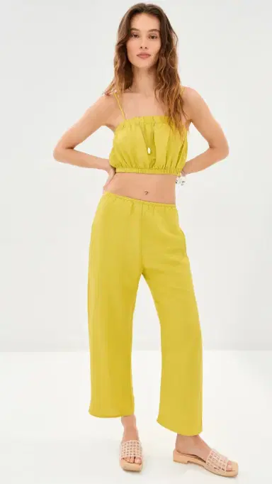 LE BOP Kelsey Cropped id Rise Pants Warm Olive | Thumbnail 5 LE BOP Kelsey Cropped id Rise Pants Warm Olive | Thumbnail 5