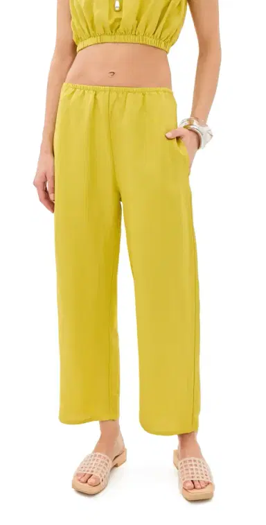 LE BOP Kelsey Cropped id Rise Pants Warm Olive | Thumbnail 1 LE BOP Kelsey Cropped id Rise Pants Warm Olive | Thumbnail 1