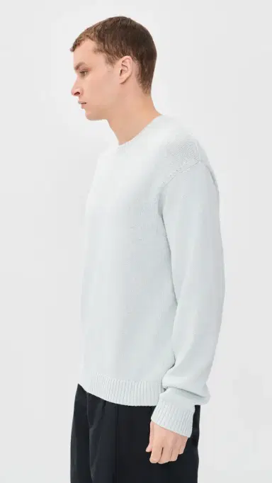 Frame Cotton ilk Crew Neck Sweater Pale Blue | Thumbnail 4 Frame Cotton ilk Crew Neck Sweater Pale Blue | Thumbnail 4