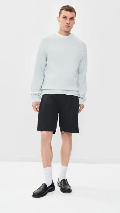 Frame Cotton ilk Crew Neck Sweater Pale Blue | Thumbnail 5 Frame Cotton ilk Crew Neck Sweater Pale Blue | Thumbnail 5