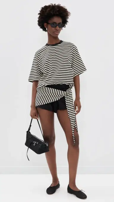 LIONESS Olsen Short Sleeve Top Onyx tripe | Thumbnail 5 LIONESS Olsen Short Sleeve Top Onyx tripe | Thumbnail 5