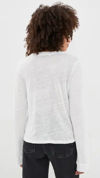 IRO elhy Linen Tee Porcelain White | Thumbnail 3 IRO elhy Linen Tee Porcelain White | Thumbnail 3