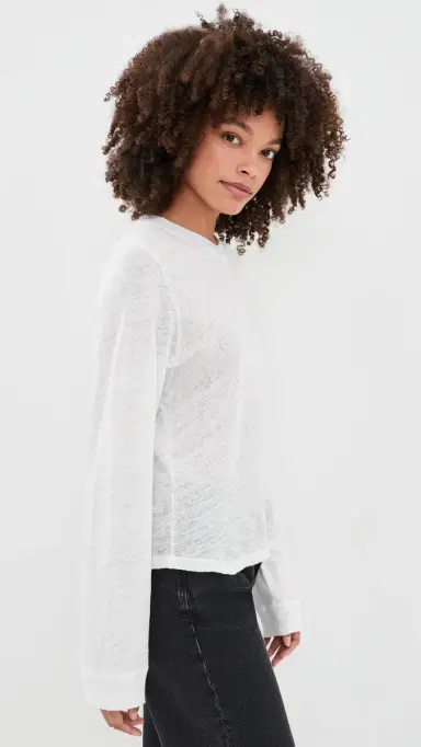 IRO elhy Linen Tee Porcelain White | Thumbnail 4 IRO elhy Linen Tee Porcelain White | Thumbnail 4