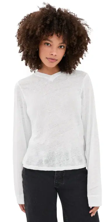 IRO elhy Linen Tee Porcelain White | Thumbnail 1 IRO elhy Linen Tee Porcelain White | Thumbnail 1