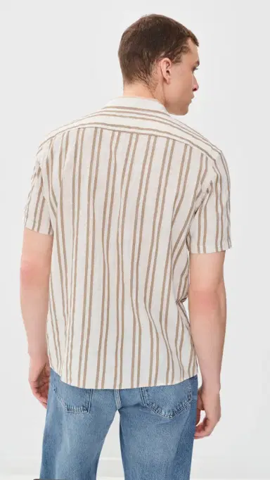 Billy Reid Textured Dobby tripe hirt Tinted White/Khaki | Thumbnail 3 Billy Reid Textured Dobby tripe hirt Tinted White/Khaki | Thumbnail 3