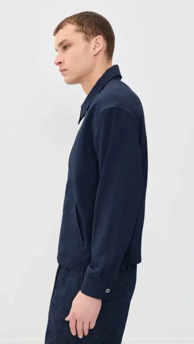 FRAME eersucker Blouson Jacket Navy | Thumbnail 4 FRAME eersucker Blouson Jacket Navy | Thumbnail 4