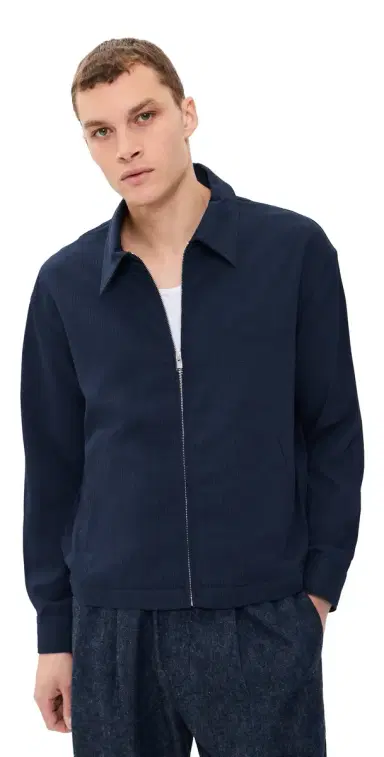 FRAME eersucker Blouson Jacket Navy | Thumbnail 1 FRAME eersucker Blouson Jacket Navy | Thumbnail 1