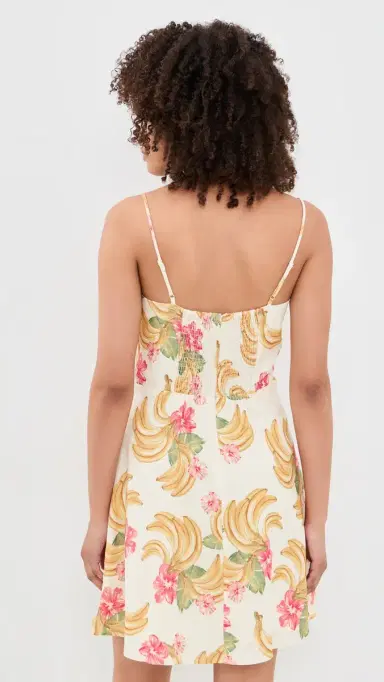 WAYF Havana Mini Dress Cream Bananas | Thumbnail 3 WAYF Havana Mini Dress Cream Bananas | Thumbnail 3