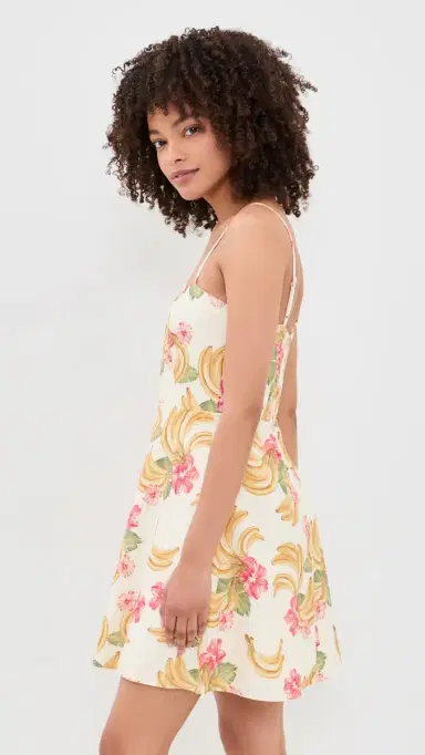WAYF Havana Mini Dress Cream Bananas | Thumbnail 4 WAYF Havana Mini Dress Cream Bananas | Thumbnail 4
