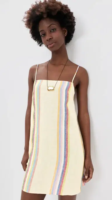 STAUD aura inen Mini Dress Day Trip Stripe | Thumbnail 2 STAUD aura inen Mini Dress Day Trip Stripe | Thumbnail 2