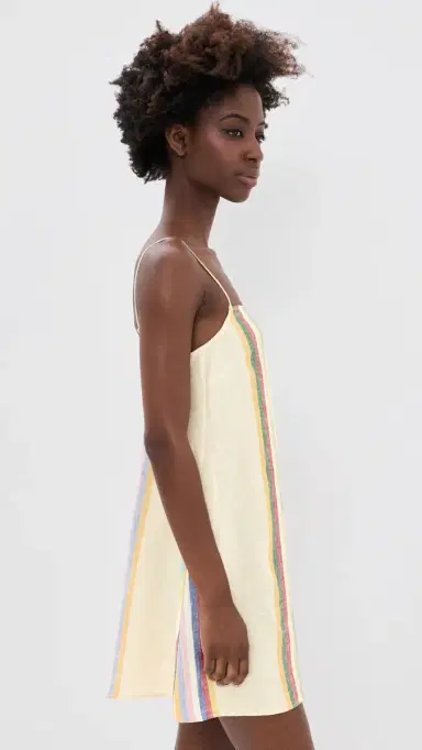 STAUD aura inen Mini Dress Day Trip Stripe | Thumbnail 4 STAUD aura inen Mini Dress Day Trip Stripe | Thumbnail 4