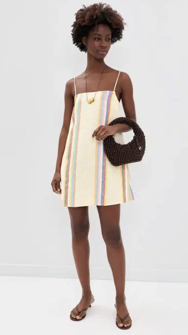 STAUD aura inen Mini Dress Day Trip Stripe | Thumbnail 5 STAUD aura inen Mini Dress Day Trip Stripe | Thumbnail 5