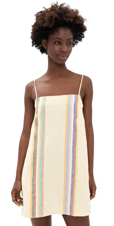 STAUD aura inen Mini Dress Day Trip Stripe | Thumbnail 1 STAUD aura inen Mini Dress Day Trip Stripe | Thumbnail 1