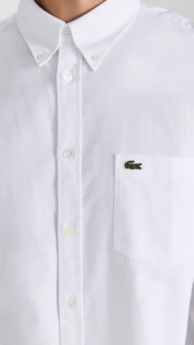 Lacoste Regular Fit Oxford Cotton Shirt White | Thumbnail 6 Lacoste Regular Fit Oxford Cotton Shirt White | Thumbnail 6