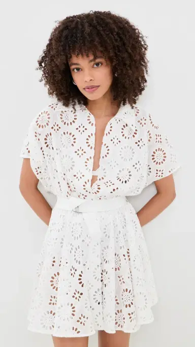 Norma Kamali Flared Shirt Mini Dress White | Thumbnail 2 Norma Kamali Flared Shirt Mini Dress White | Thumbnail 2