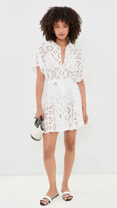 Norma Kamali Flared Shirt Mini Dress White | Thumbnail 5 Norma Kamali Flared Shirt Mini Dress White | Thumbnail 5